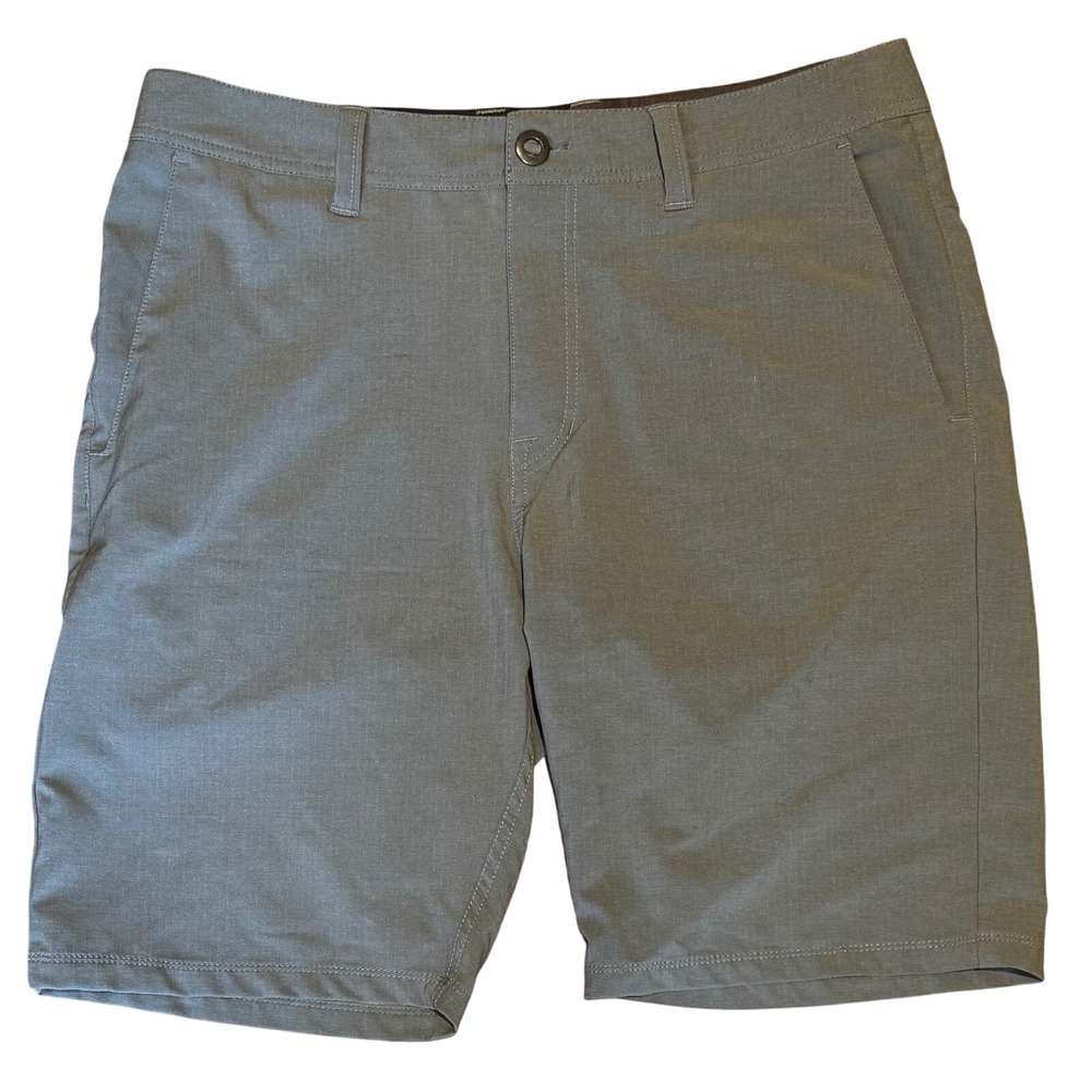 Volcom Surf & Turf Hybrid Shorts Mens Charcoal Grey 2-Way Stretch Performance 34
